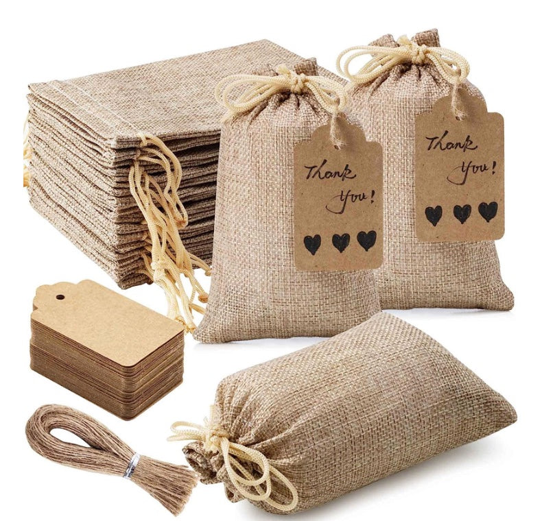 Sac cadeau en toile de jute 