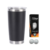 Vaso con colección de pelotas de golf 