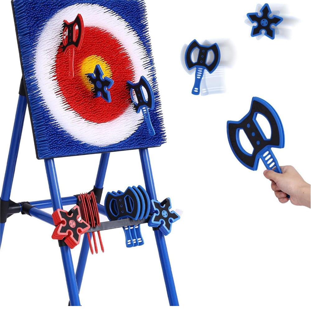 Jeu de lancer de fléchettes pour enfants : hache et étoile 