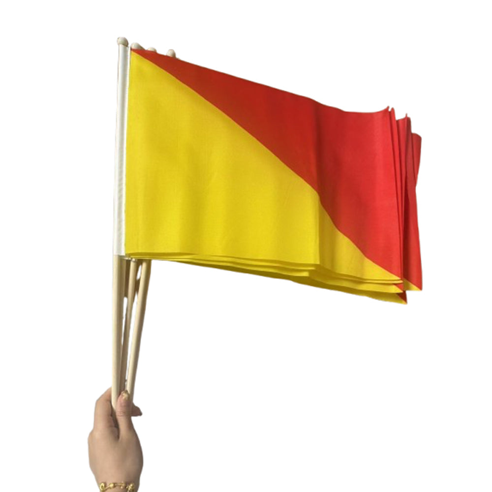 Handheld Polyester Flag With Wooden Pole