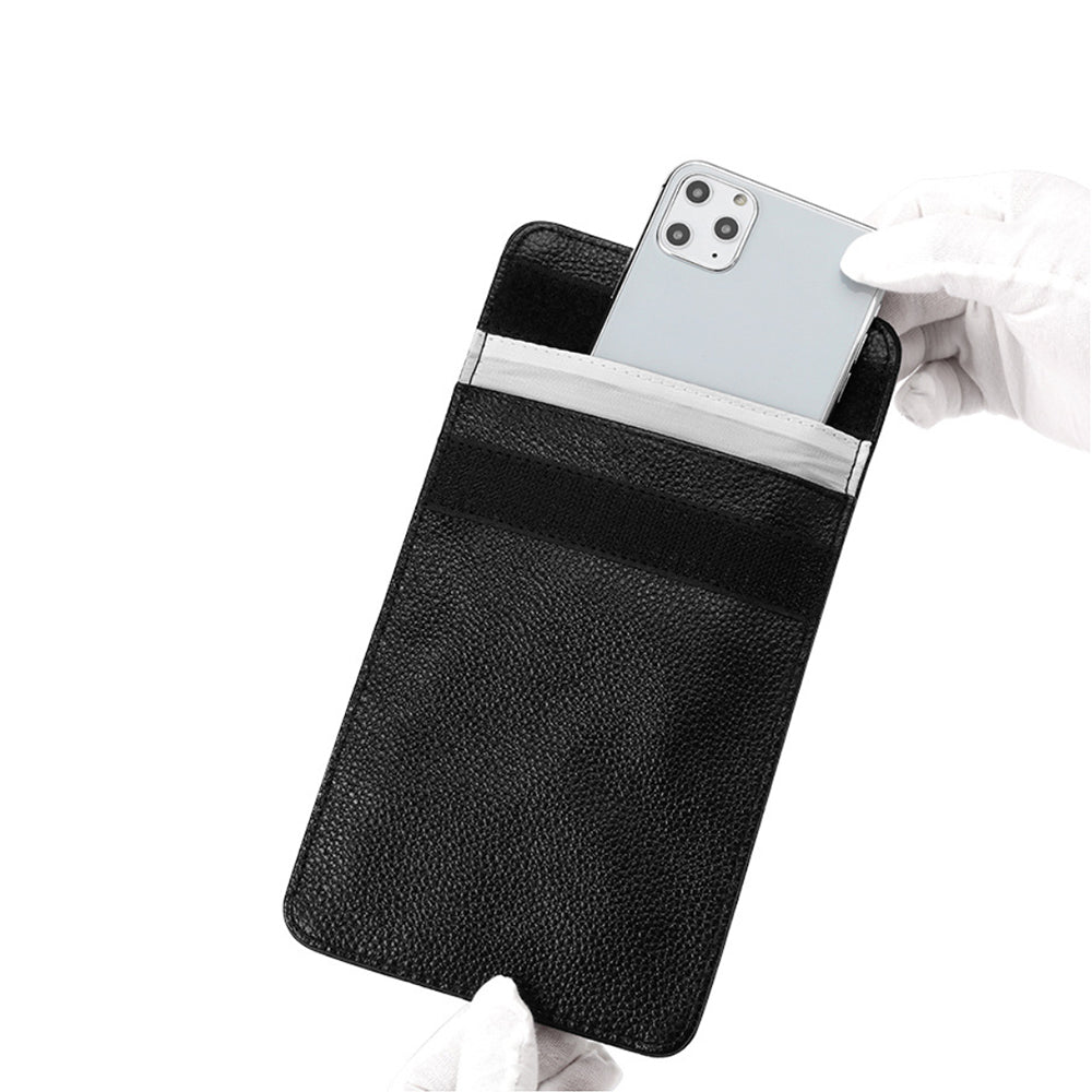 Bolsa de cuero premium con bloqueo de señal y protección RFID 