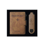 Pu Leather Passport Holder & Luggage Tag Gift Set