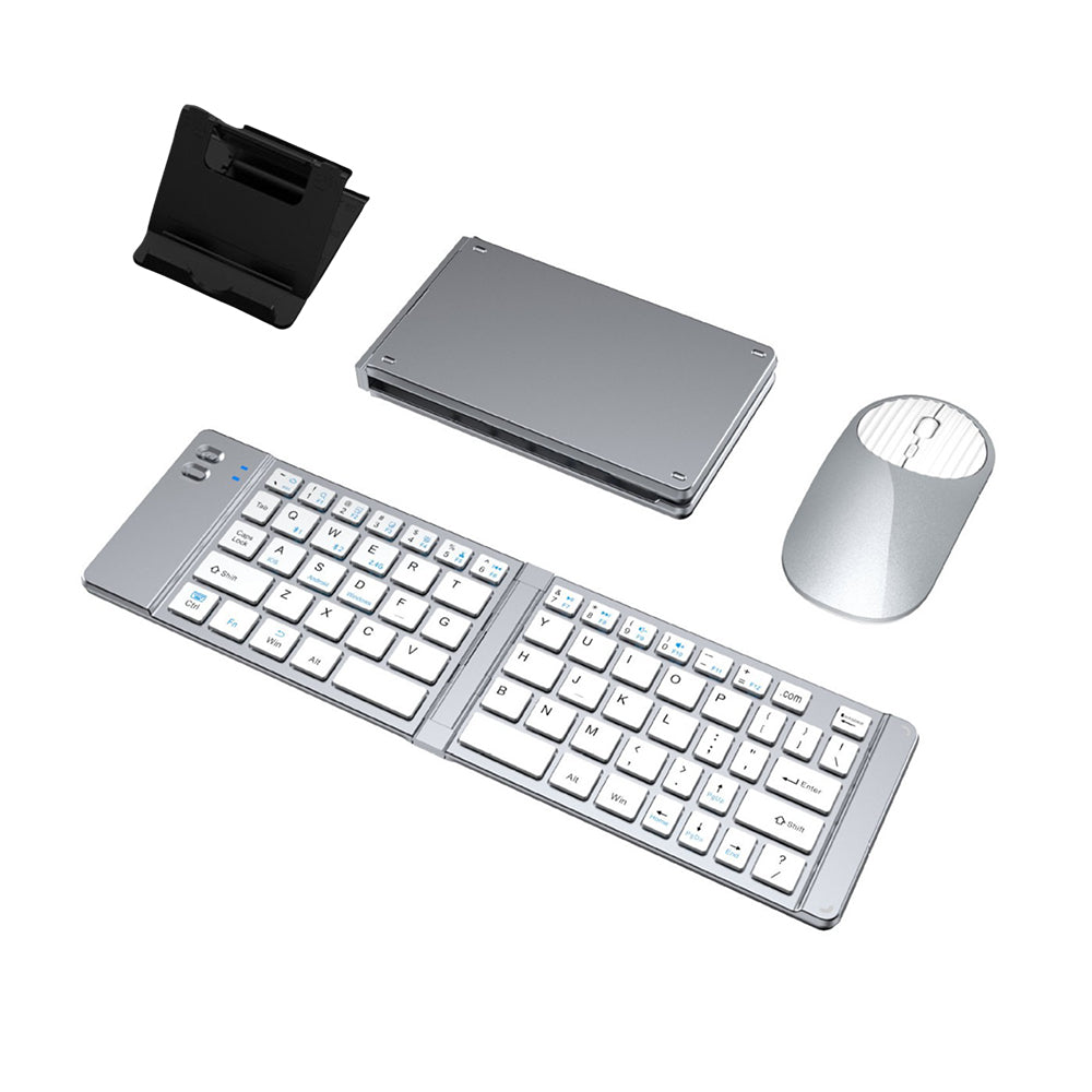 Foldable Keyboard & Mouse With Adjustable Stand Set