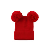 Double Pom-pom Knitted Acrylic Yarn Beanie