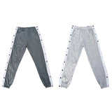 Snap-button Side-slit Casual Pants