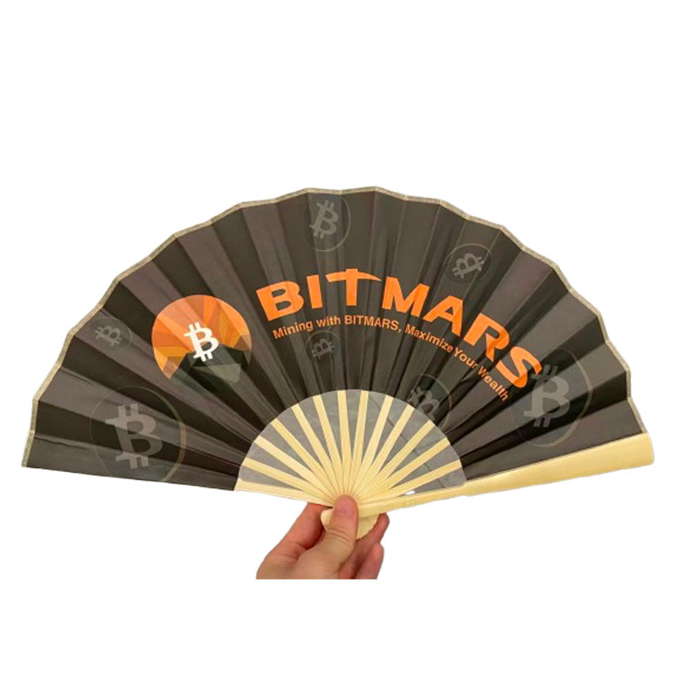 Bamboo Hand Fan With Fabric Surface