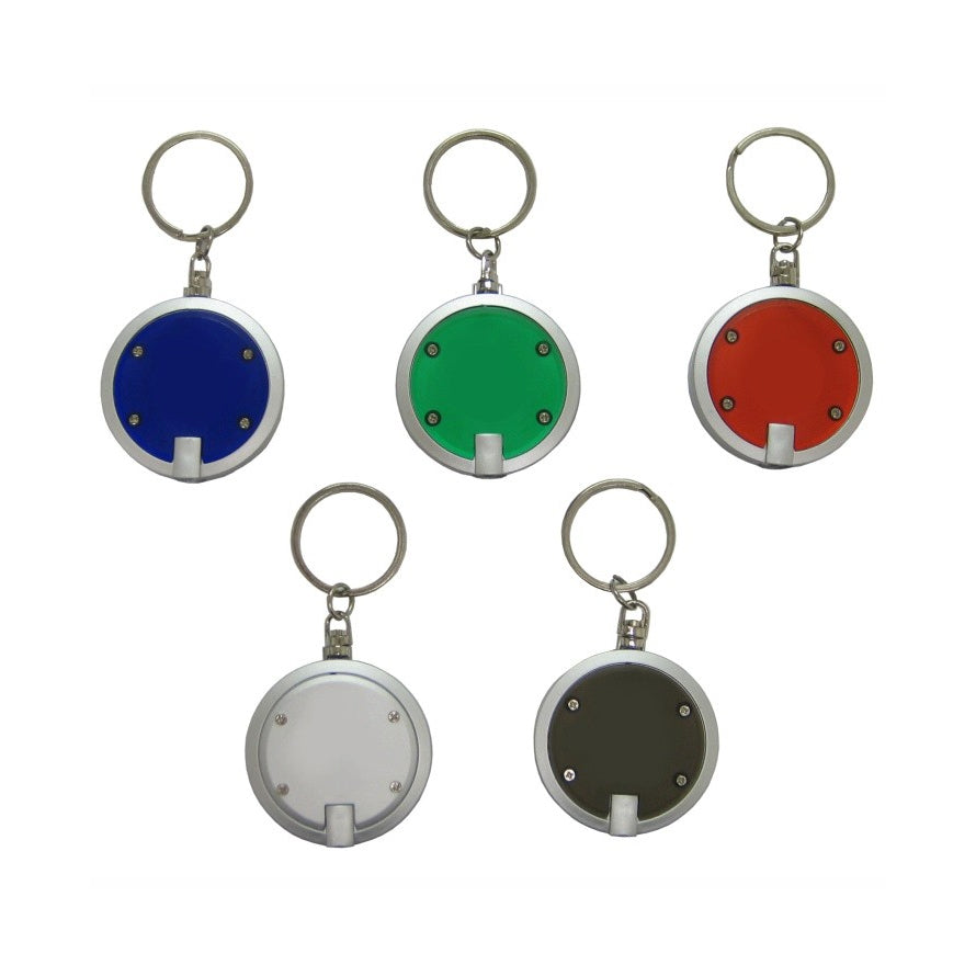 Llavero redondo con luz LED 