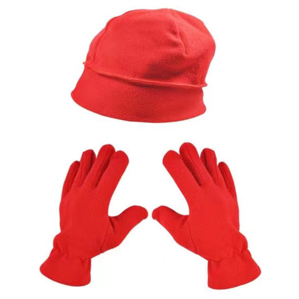 Fleece Beanie Hat And Gloves Set