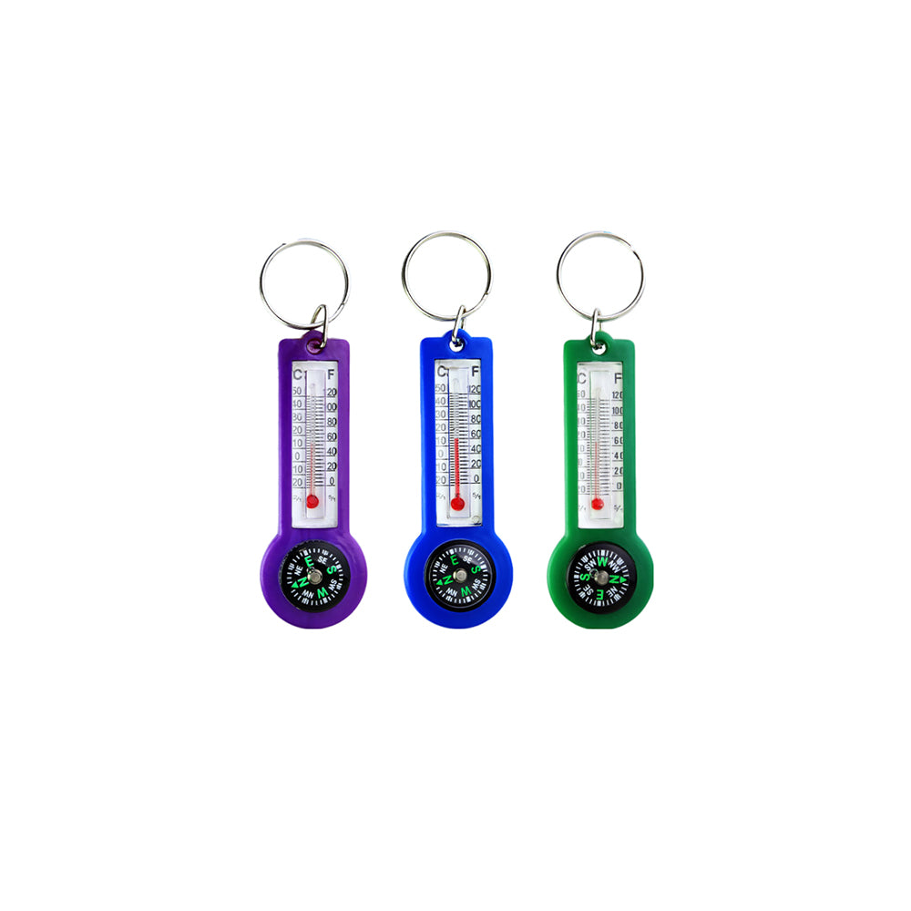 Porte-clés boussole et thermomètre 