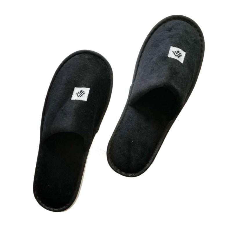 Slippers With Embroidered Logos