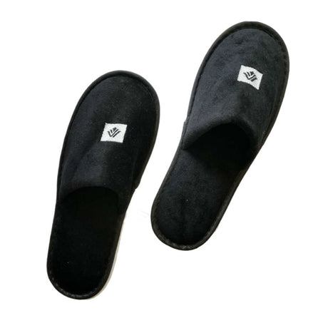 Slippers With Embroidered Logos