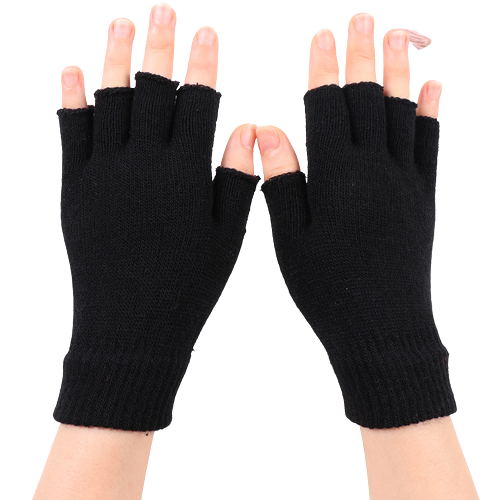 Gants mi-doigts en acrylique 