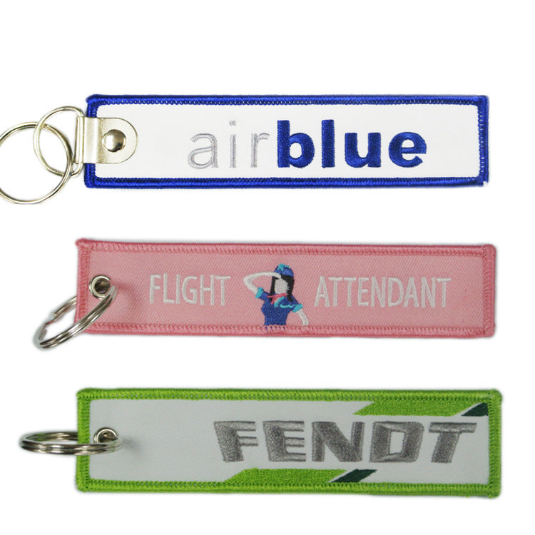 Porte-clés de bagage brodé 