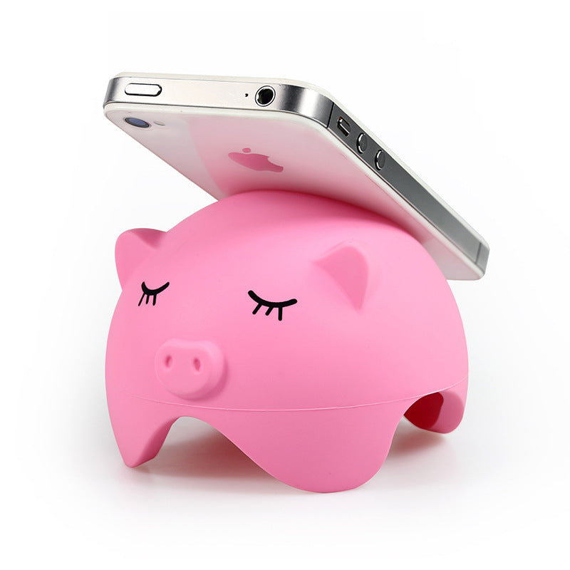 Soporte de succión de silicona con forma de cerdo 