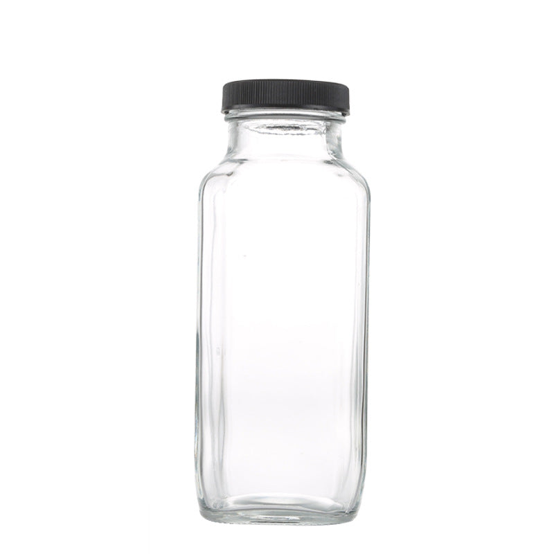Bouteille en verre transparent de 16 oz 
