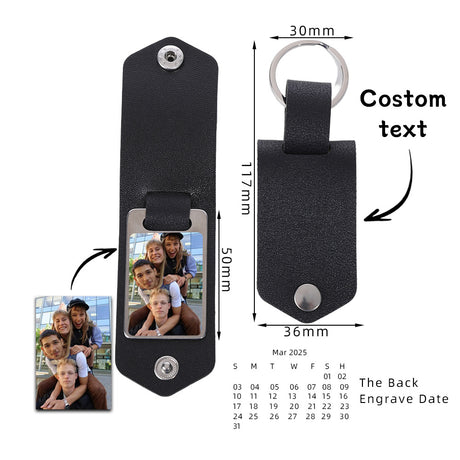 Pu Leather & Stainless Steel Keychain