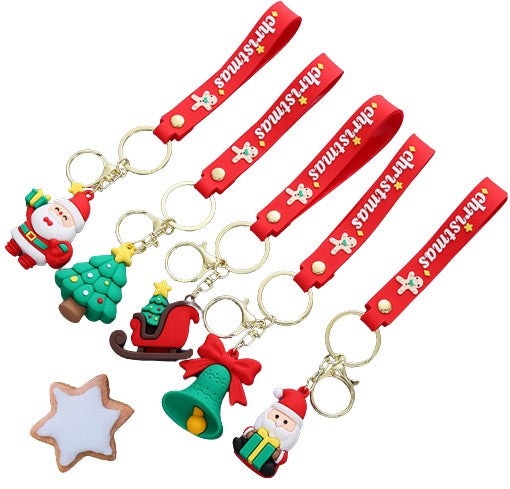 3d Silicone Christmas Keychain