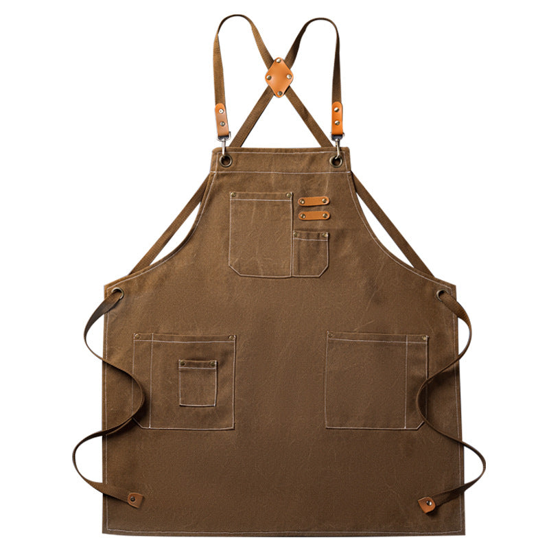 Tablier de travail à bavette en denim réglable 