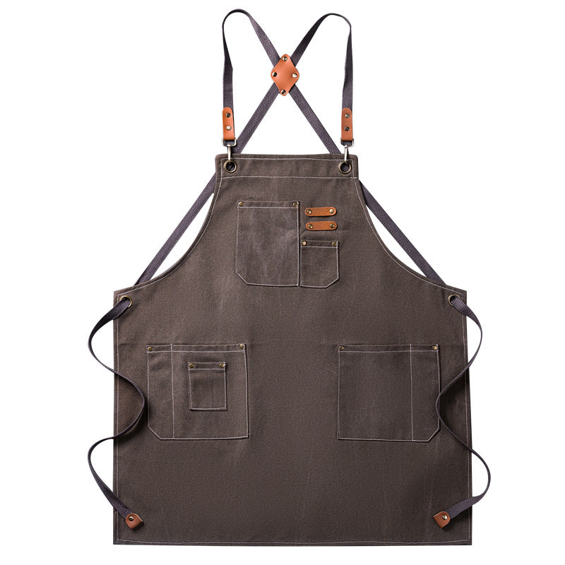 Tablier de travail à bavette en denim réglable 