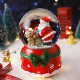 Bola de nieve navideña con luz y música 