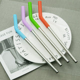 Metal Straw Set With Silicone Tip