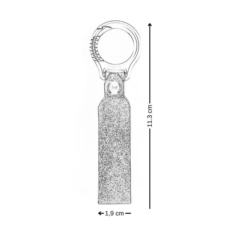 Llavero de cuero con anillo de aleación de titanio 