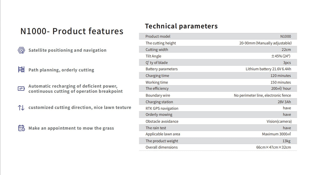 Robot de pelouse entièrement automatique 