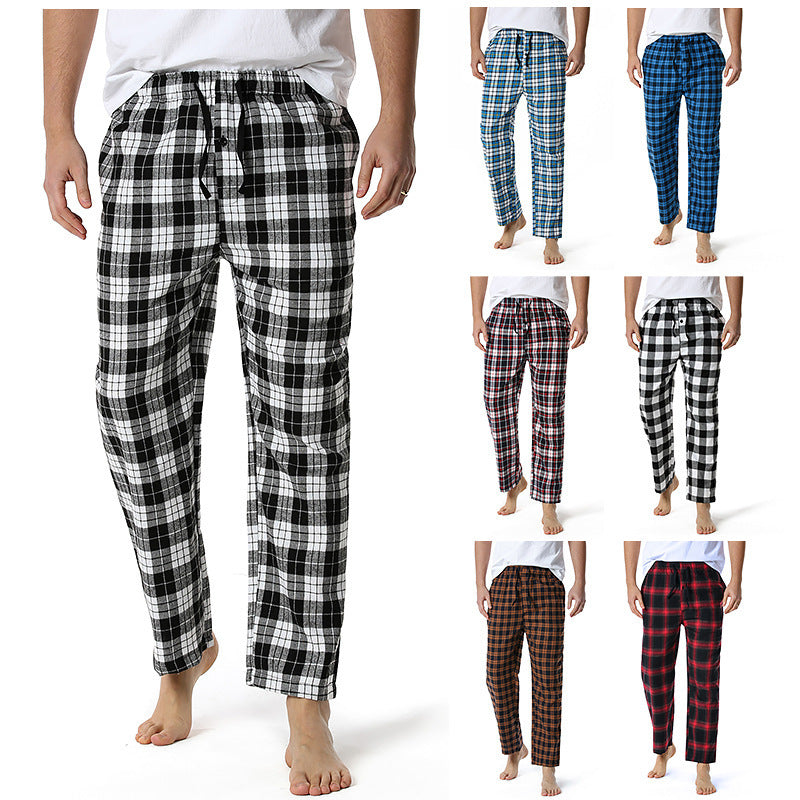 Premium Polyester Faux-cotton Plaid Lounge & Sleep Pants