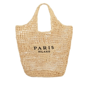 Bolsa tejida con cuerda de hierba 