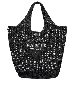 Bolsa tejida con cuerda de hierba 
