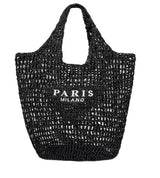 Bolsa tejida con cuerda de hierba 