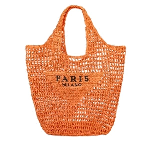 Bolsa tejida con cuerda de hierba 