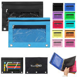 Trousse à crayons à 3 anneaux avec fenêtre transparente 