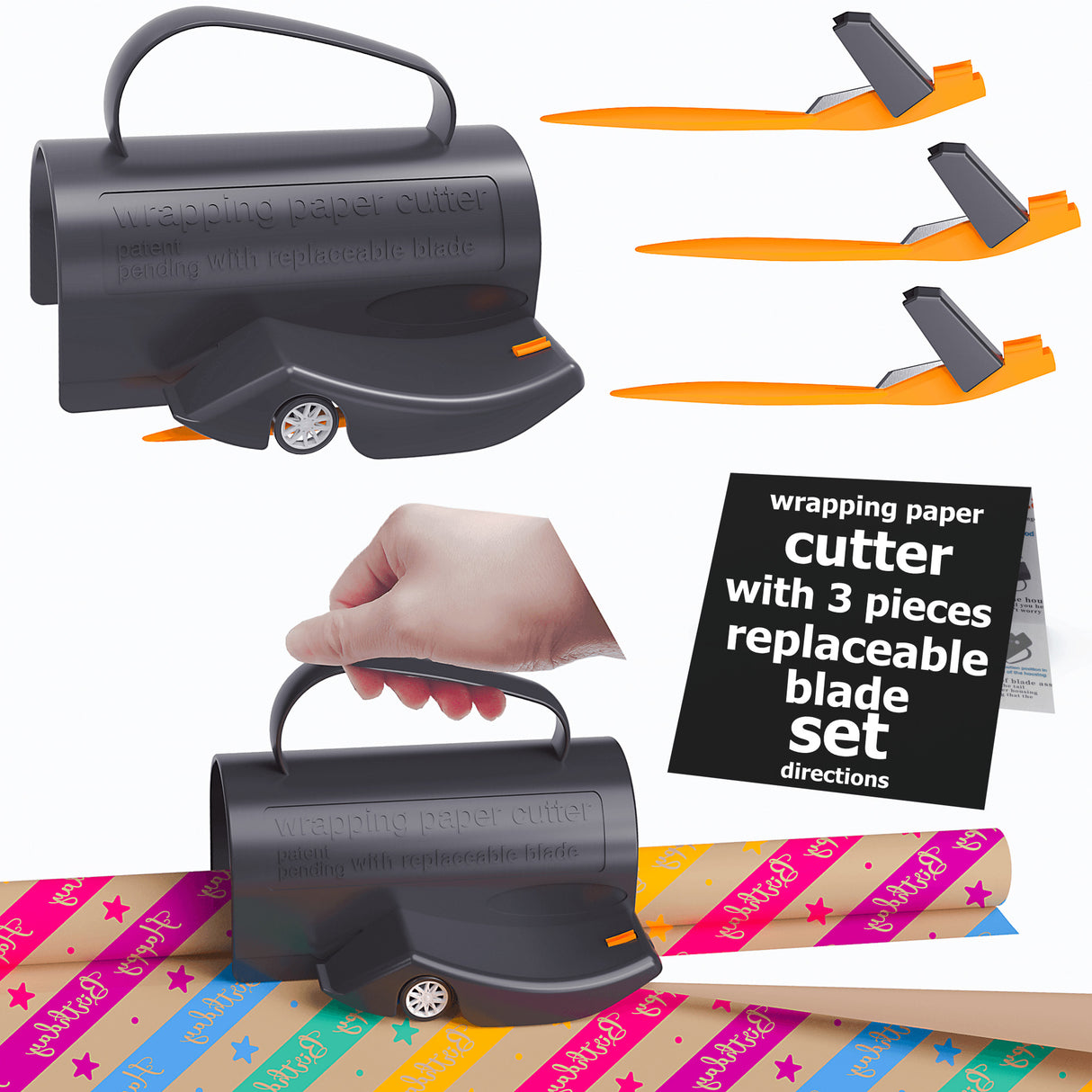 Cortador de rollos de papel de regalo mejorado 