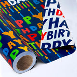 Rollo de papel de regalo reversible para cumpleaños 
