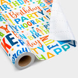 Rollo de papel de regalo reversible para cumpleaños 