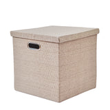 Contenedor de almacenamiento plegable en forma de cubo con tapa 