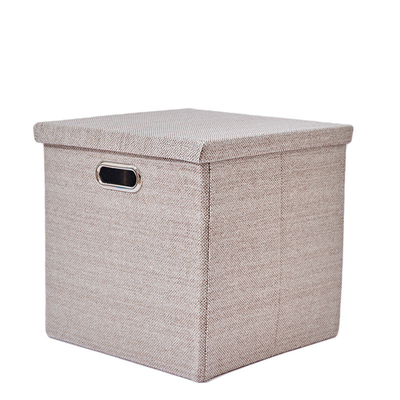 Contenedor de almacenamiento plegable en forma de cubo con tapa 