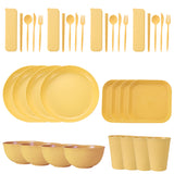 Wheat Straw Dinnerware Sets For 4 36pcs