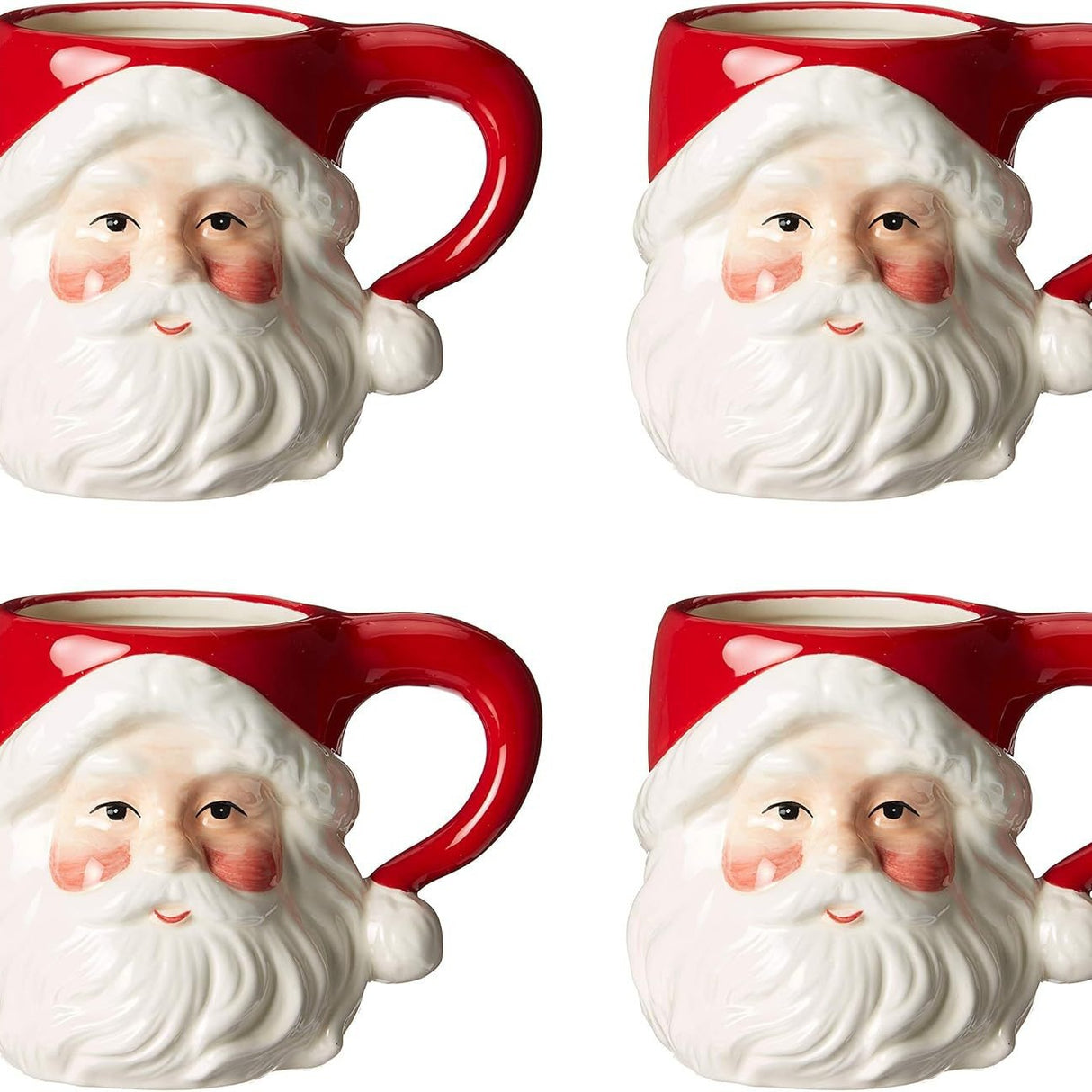 Têtes de Père Noël classiques en céramique 