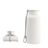 Botella de agua de viaje de silicona plegable 