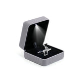 Coffret cadeau à bijoux en velours et métal avec LED 