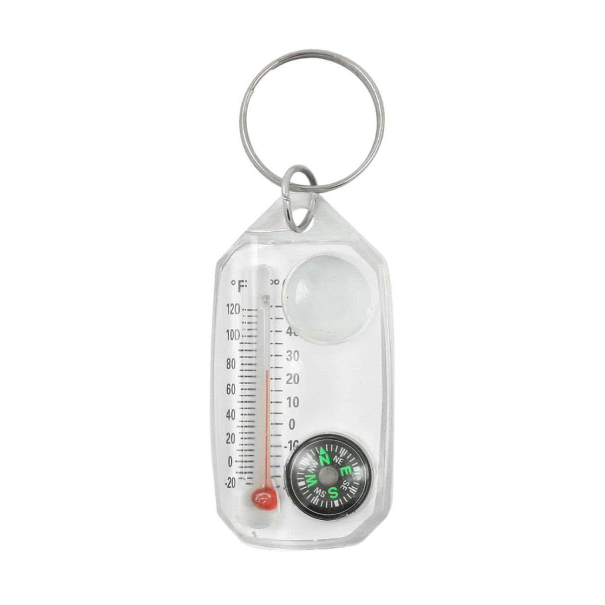 Porte-clés Boussole/thermomètre Loupe 