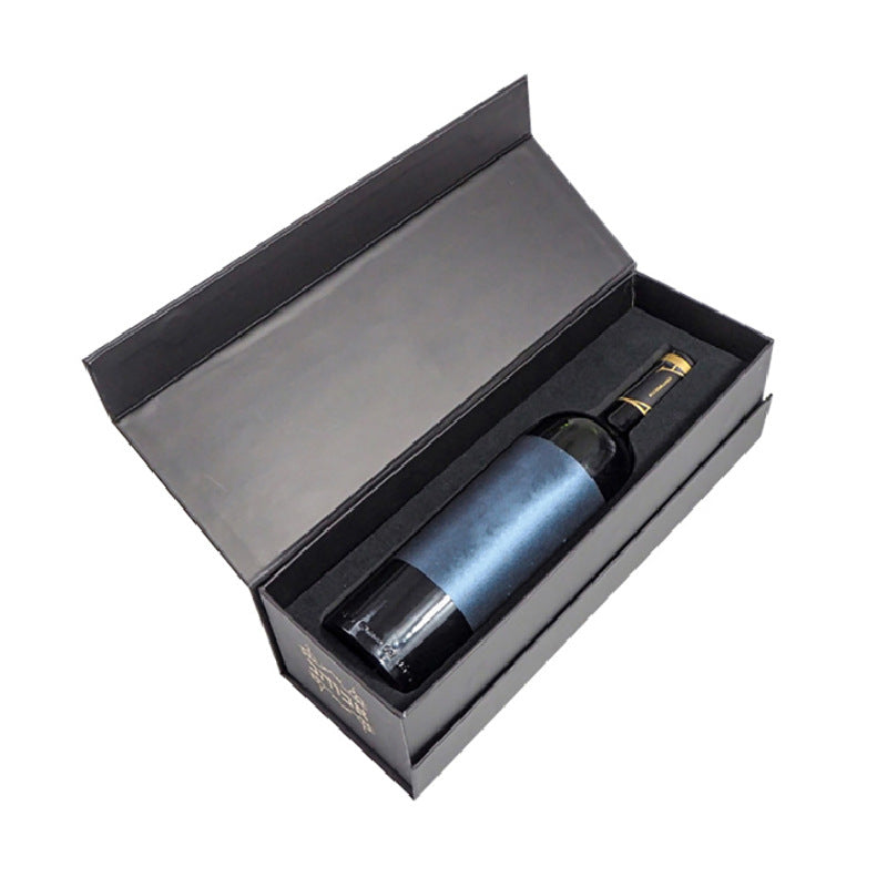 Boîte à vin magnétique à couvercle rabattable 