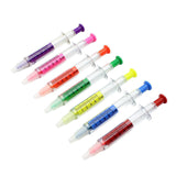 Stylo à double extrémité en forme de seringue (surligneur et stylo à bille) 