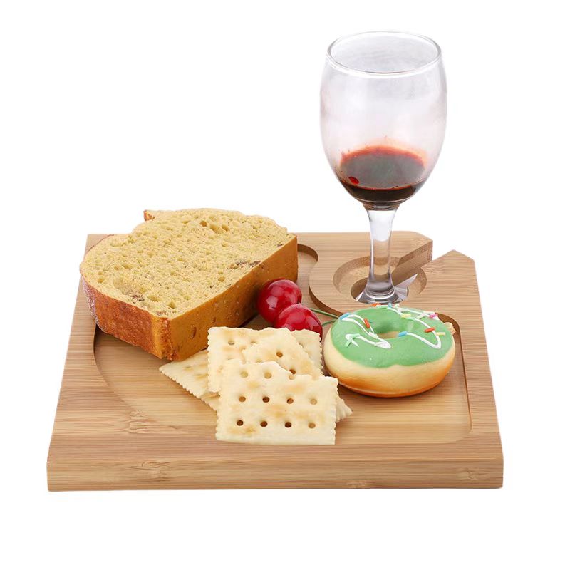 Plateau multifonctionnel en bambou de 8 pouces – Pour fêtes et cocktails 