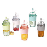 Vaso de agua portátil con pajita para exteriores de 520 ml 