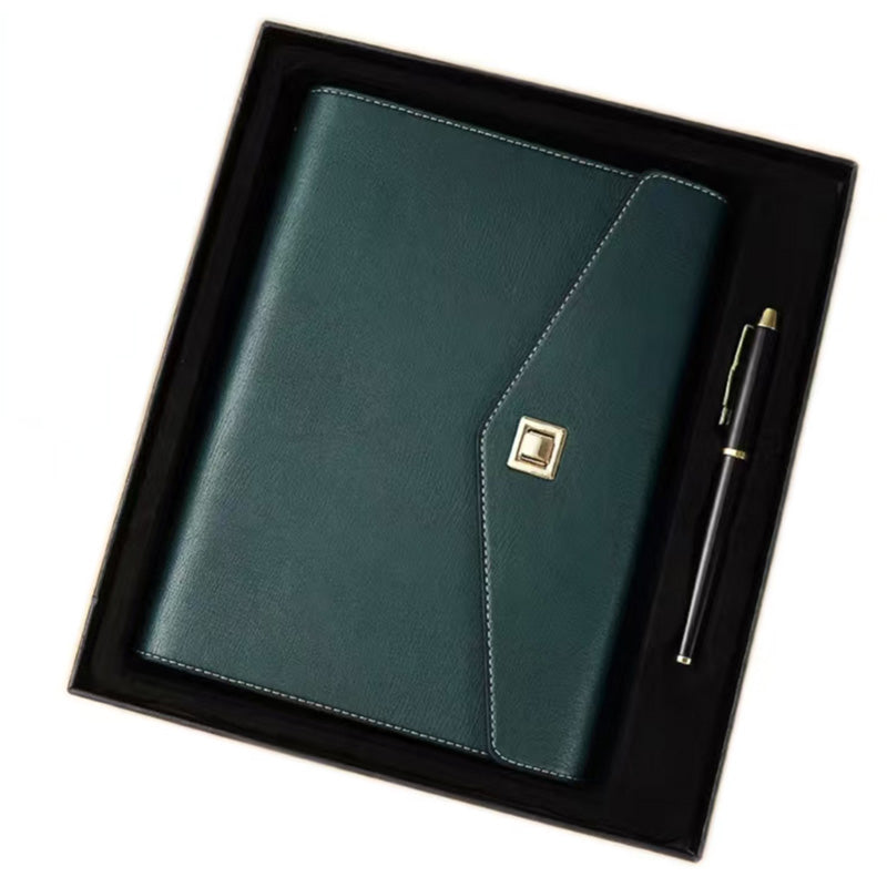 Office Gift Set - A5 Soft-cover Loose-leaf Notebook & Metal Signature Pen