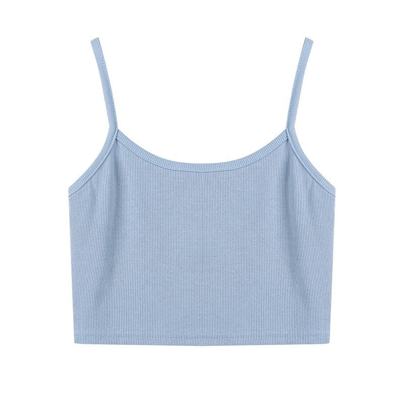 Summer Ribbed Cropped Cami Top