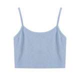 Summer Ribbed Cropped Cami Top